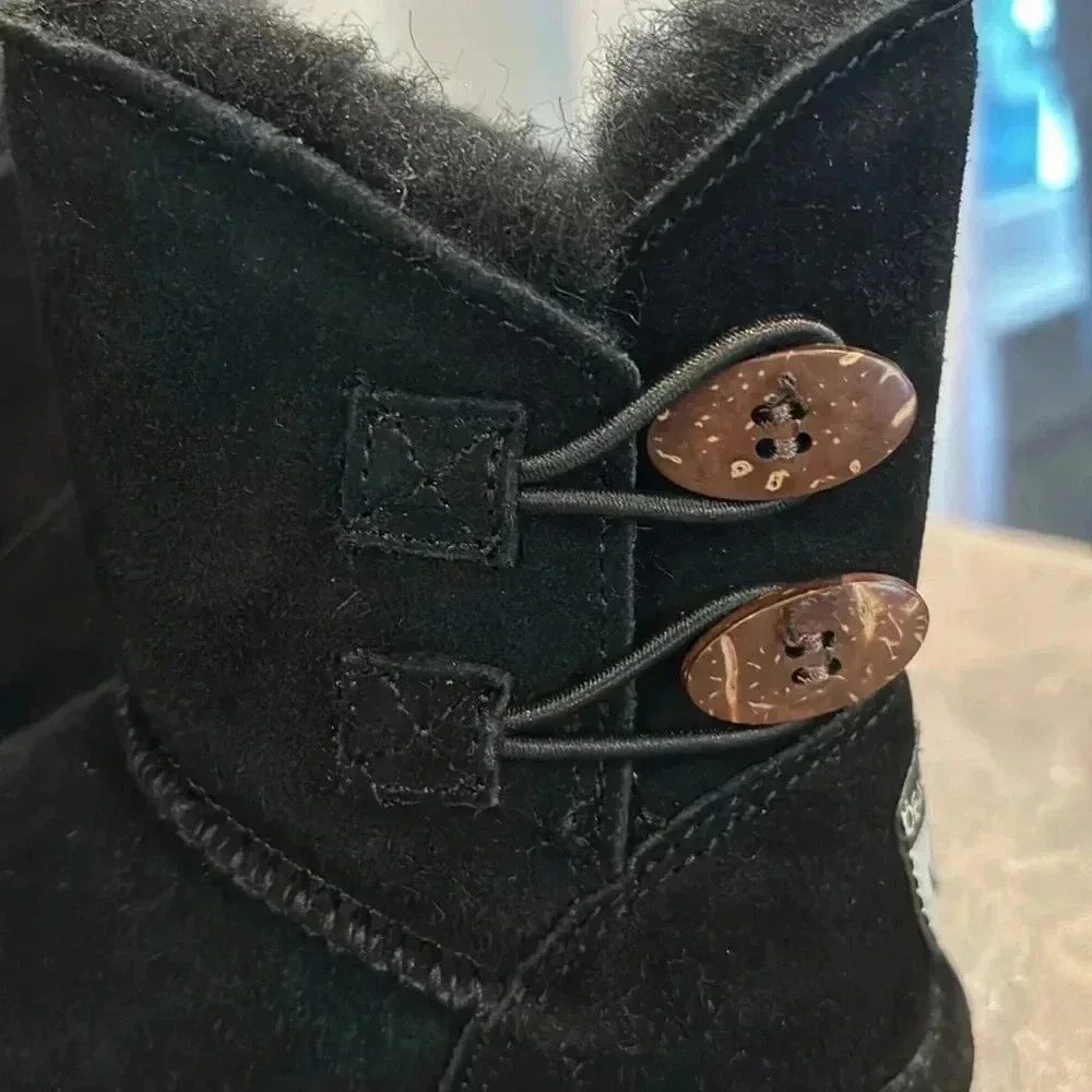 BEARPAW Rosaline Toddler Suede, sheepskin & Wool blend lined booties - 9